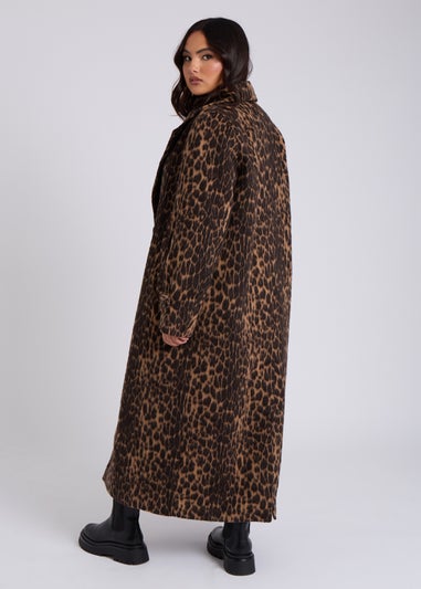 Urban Bliss Brown Leopard Print Formal Coat