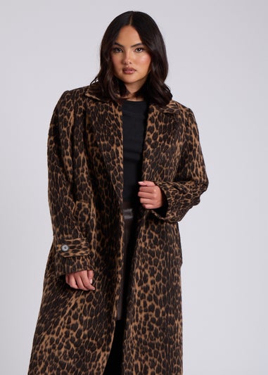 Urban Bliss Brown Leopard Print Formal Coat