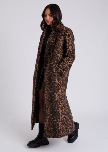 Urban Bliss Brown Leopard Print Formal Coat