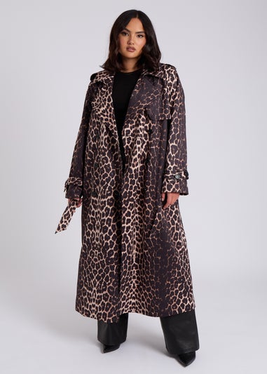 Urban Bliss Brown Leopard Print Trench