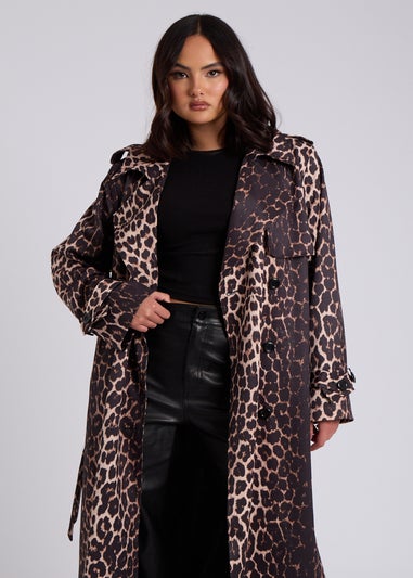 Urban Bliss Brown Leopard Print Trench