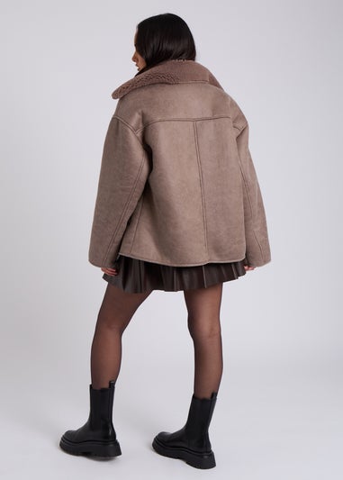 Urban Bliss Taupe Short Bonded Jacket