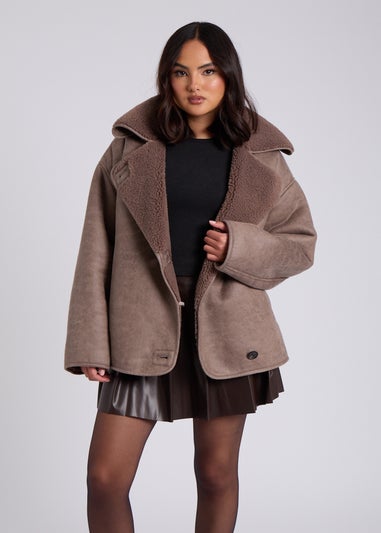 Urban Bliss Taupe Short Bonded Jacket