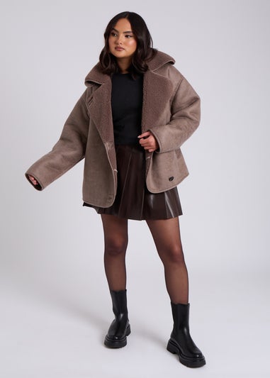 Urban Bliss Taupe Short Bonded Jacket