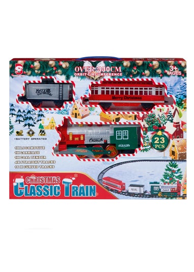 Premier Decorations 23 Piece Battery Operated Lit Musical Christmas Tree Train Set