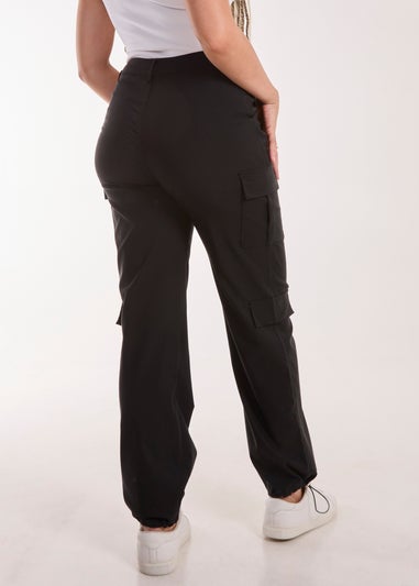 Pink Vanilla Black Pocket Detail Wide Leg Cargo Pants