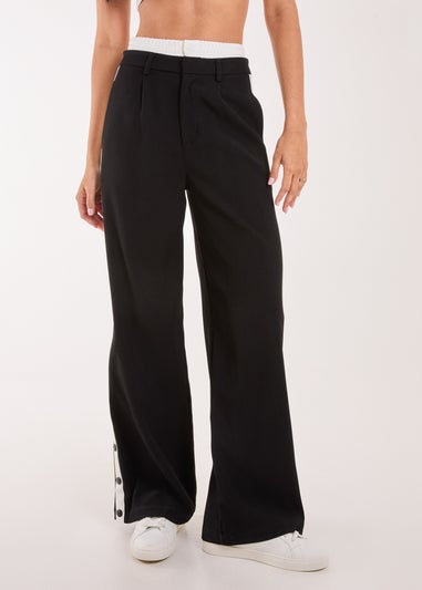 Pink Vanilla Black Boxer Style Popper Trousers