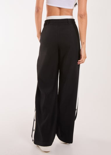 Pink Vanilla Black Boxer Style Popper Trousers