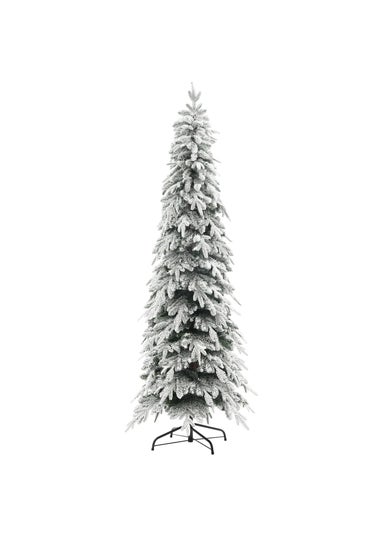 HOMCOM Green Flocked Pencil Christmas Tree with Auto Open