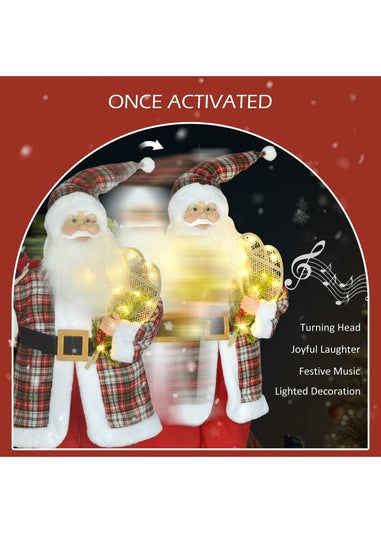 HOMCOM Red Animated Life Size Santa Claus with Sound Activated