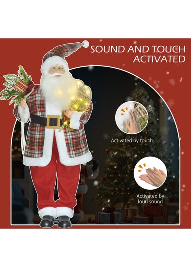 HOMCOM Red Animated Life Size Santa Claus with Sound Activated