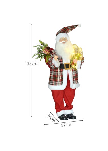 HOMCOM Red Animated Life Size Santa Claus with Sound Activated