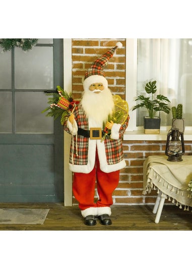 HOMCOM Red Animated Life Size Santa Claus with Sound Activated