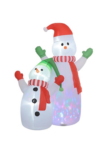 Outsunny White Christmas Inflatable Snowman with Rotating Colorful LED Light