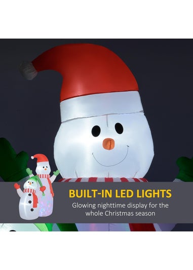 Outsunny White Christmas Inflatable Snowman with Rotating Colorful LED Light