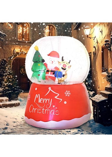 Outsunny Red Christmas Inflatable Crystal Ball with LED Lights