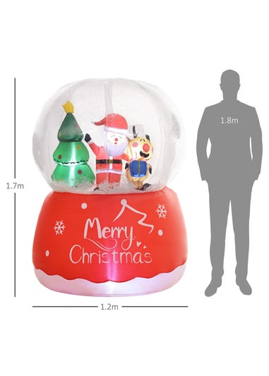 Outsunny Red Christmas Inflatable Crystal Ball with LED Lights