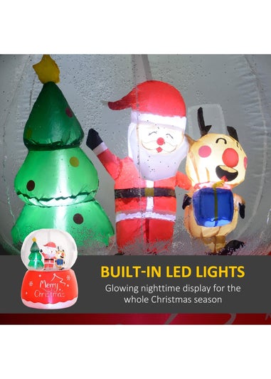 Outsunny Red Christmas Inflatable Crystal Ball with LED Lights