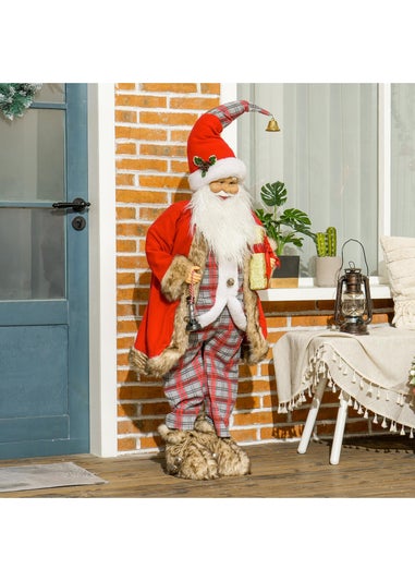 HOMCOM Red Animated Life Size Santa Claus with Sound Activated