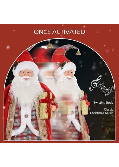 HOMCOM Red Animated Life Size Santa Claus with Sound Activated