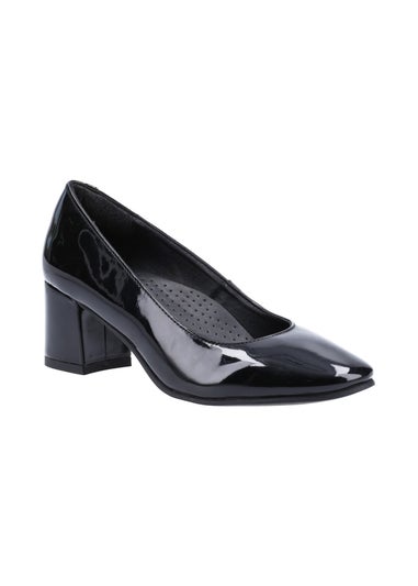 Hush Puppies Black Anna Patent Court Shoes