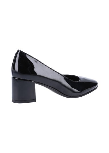 Hush Puppies Black Anna Patent Court Shoes