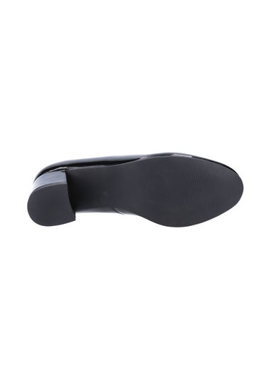 Hush Puppies Black Anna Patent Court Shoes