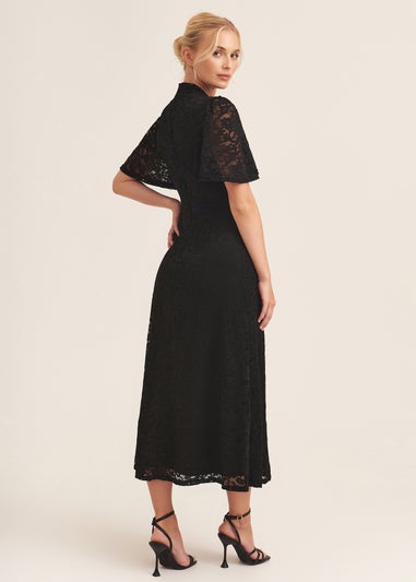 Gini London Black Angle Sleeve Midaxi Dress