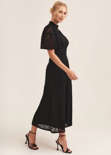 Gini London Black Angle Sleeve Midaxi Dress