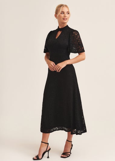 Gini London Black Angle Sleeve Midaxi Dress