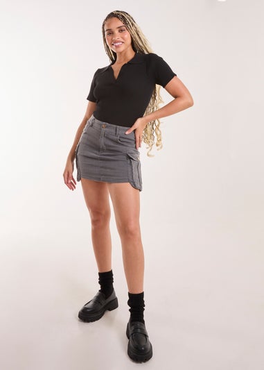 Pink Vanilla Grey Oversized Pocket Cargo Mini Skirt