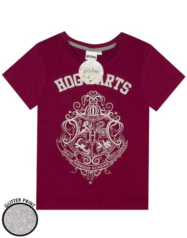 Harry Potter Girls Purple Hogwarts Crest Pyjama Set (5-14 Years)