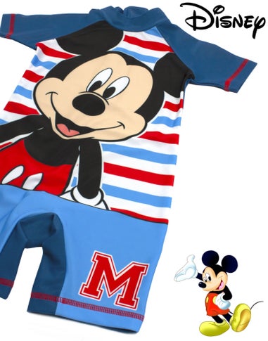 Disney Boys Blue Mickey Mouse 1 Piece Surf Suit (12 Months-6 years)