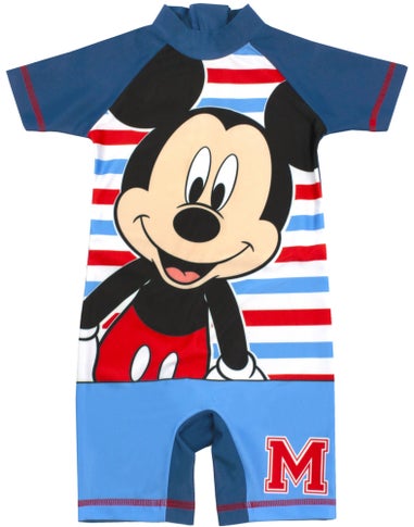 Disney Boys Blue Mickey Mouse 1 Piece Surf Suit (12 Months-6 years)