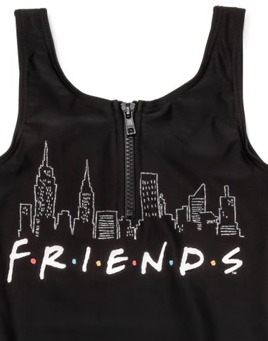 Friends Girls Black Swimming Costume (7-15 Years)