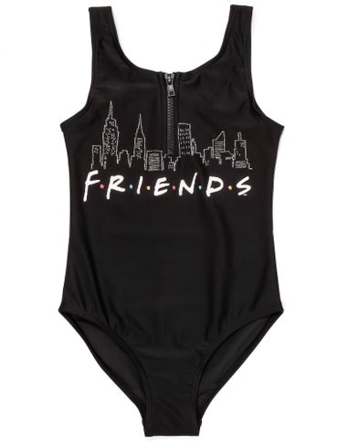 Friends Girls Black Swimming Costume (7-15 Years)