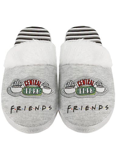 Friends Girls Grey Central Perk Graphic Mule Slippers (1 - 4 Older)