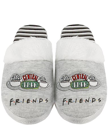 Friends Girls Grey Central Perk Graphic Mule Slippers (1-4 UK Child)