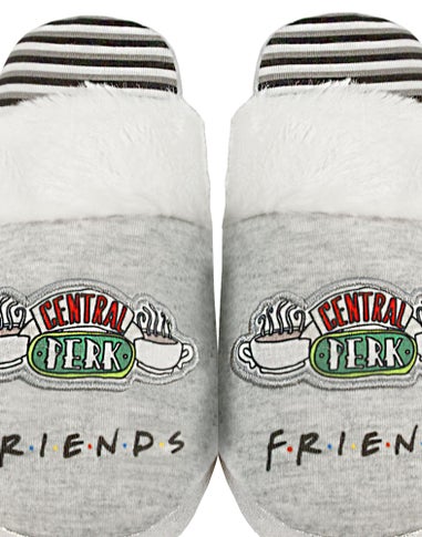 Friends Girls Grey Central Perk Graphic Mule Slippers (1 - 4 Older)