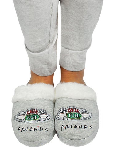 Friends Girls Grey Central Perk Graphic Mule Slippers (1 - 4 Older)