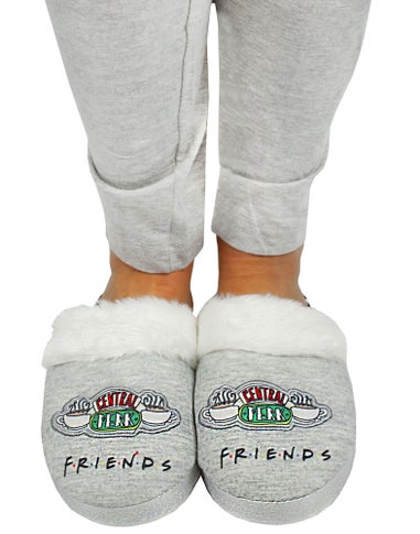 Friends Girls Grey Central Perk Graphic Mule Slippers (1-4 UK Child)