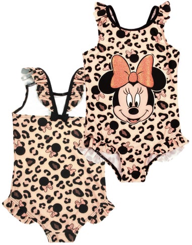 Disney Pink Minnie Mouse Poncho Towel and Swimming Costume Set (18 Months-8 years)