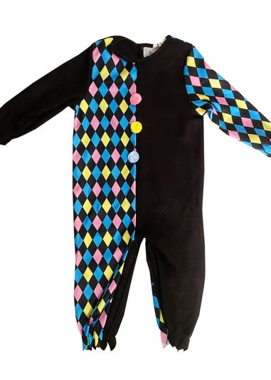 Bristol Novelty Kids Black Court Jester Costume (1-4yrs)