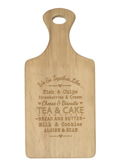 Personalised Memento Company We Go Together Brown Wooden Paddle Board