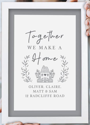 Personalised Memento Company HOME White A4 Framed Print