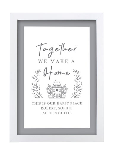 Personalised Memento Company HOME White A4 Framed Print