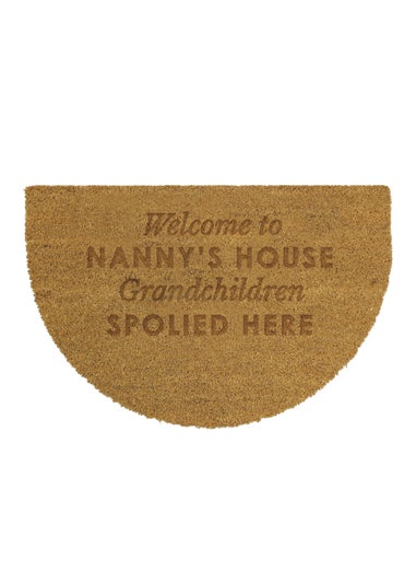 Personalised Memento Company Free Text Half Moon Brown Indoor Doormat