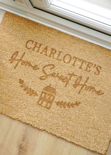 Personalised Memento Company Home Sweet Home Rectangle Brown Indoor mat