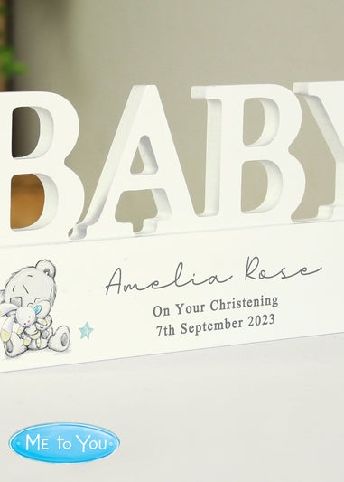 Personalised Memento Company Tiny Tatty Teddy White Wooden Baby Ornament