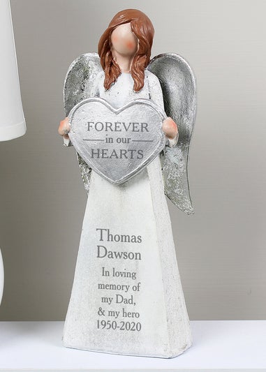 Personalised Memento Company Forever In Our Hearts Memorial Angel Ornament